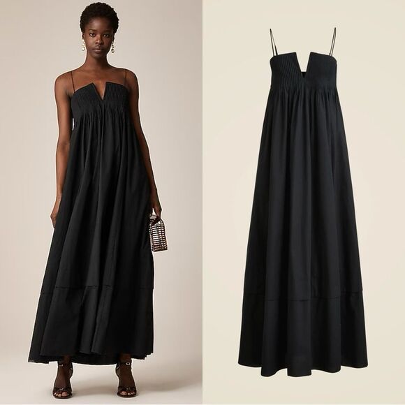 NWT J CREW Collection strapless notched maxi dress in black - Picture 1 of 7